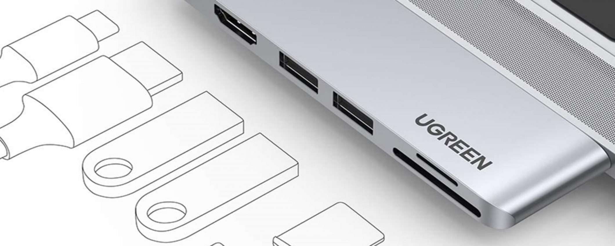 Adattatore 6 in 1 per MacBook con HDMI 4K: soli 22€