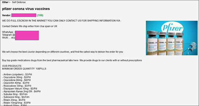 Un presunto vaccino per COVID-19 in vendita sul Dark Web