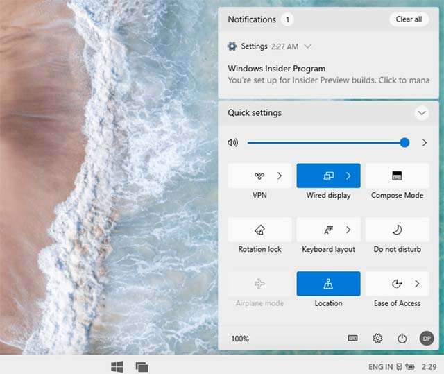 Il nuovo Centro Notifiche di Windows 10X