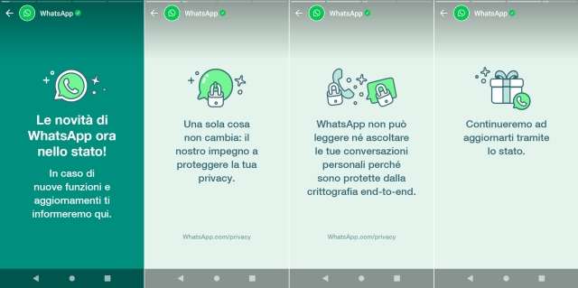 WhatsApp Stato privacy