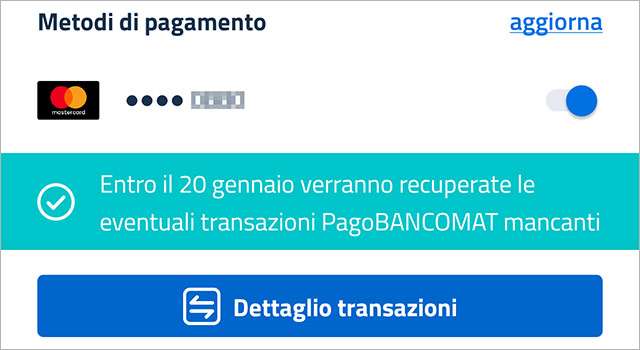 Cashback di Stato: l'avviso di IO sulle transazioni PagoBANCOMAT