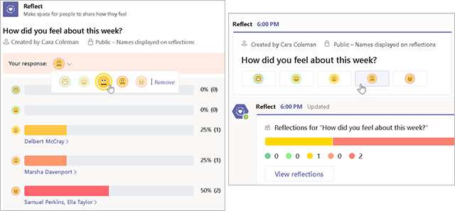 L'app Reflect integrata in Microsoft Teams