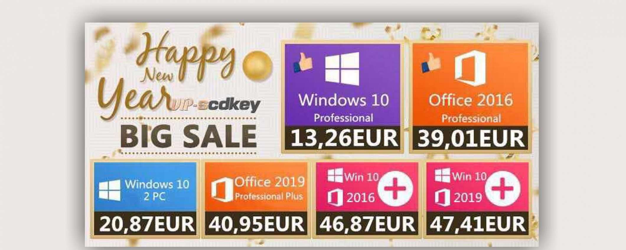 Sconti d'inizio 2021: Windows 10 PRO a 13 euro su VIP-SCDKey