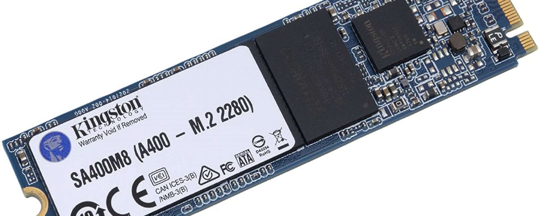 SSD Kingston A400: la versione M.2 da 120GB in sconto del 59%