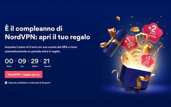 NordVPN festeggia il compleanno con 2 anni gratis