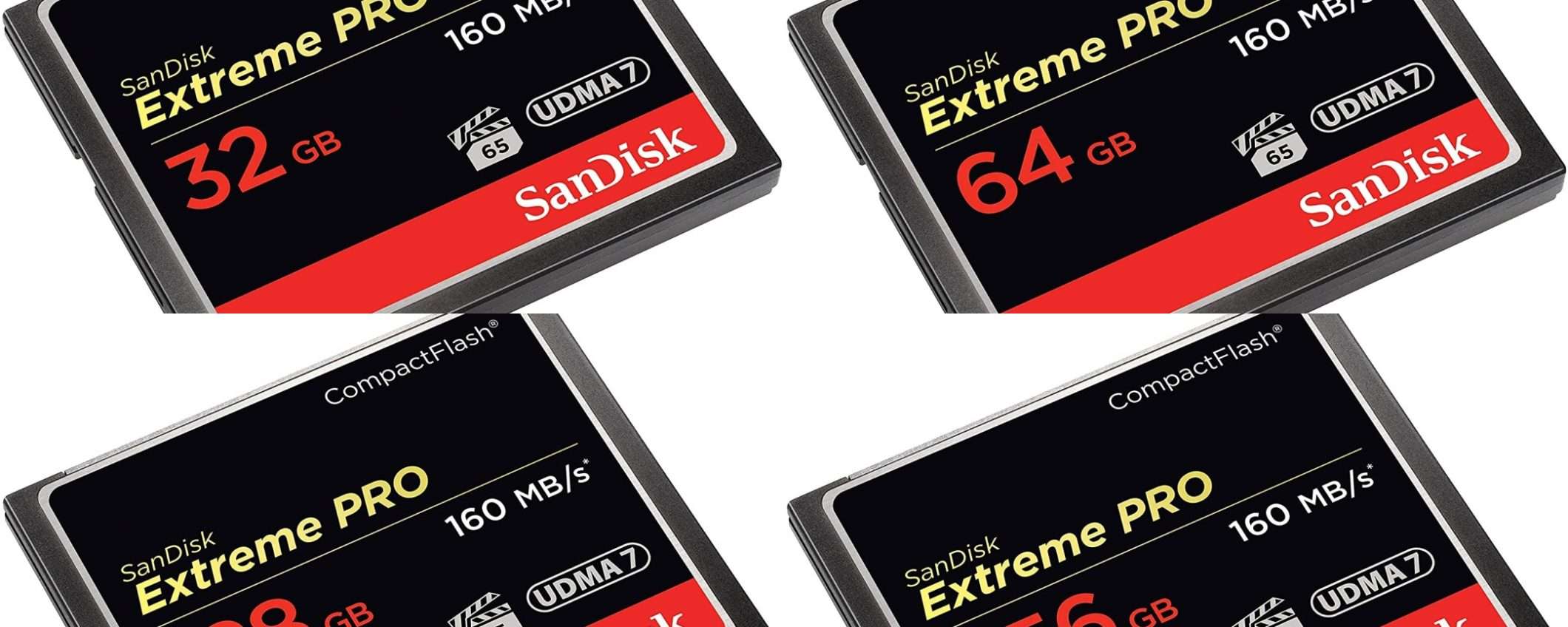 SanDisk Extreme Pro CompactFlash: 4 tagli di memoria, 4 offerte TOP