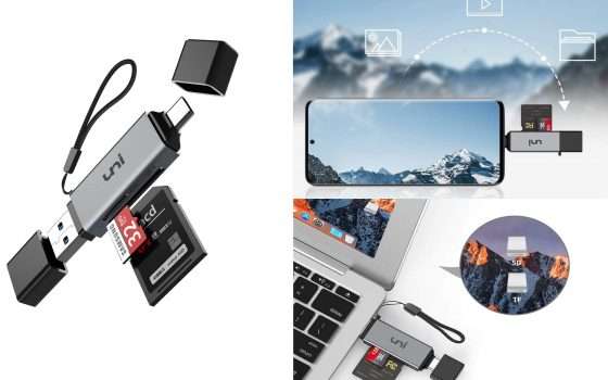 Lettore di schede 2 in 1 USB Type-A/C in offerta