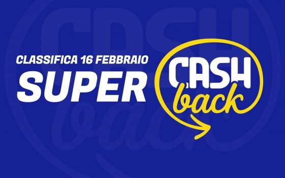 Super Cashback: classifica transazioni, 16 febbraio