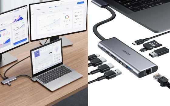 Docking station Aukey 9 in 2 per MacBook in offerta