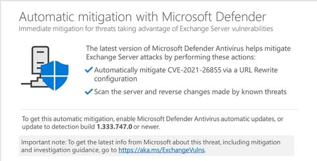 Defender Antivirus - Exchange Server