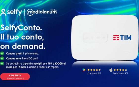 SelfyConto, router 4G con 100 GB/mese in regalo