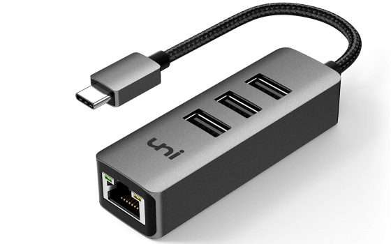 HUB USB Type-C 3.0 ed RJ45 Gigabit LAN in offerta