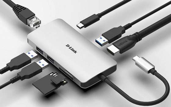 HUB USB-C D-Link 8 in 1 Thunderbolt 3 in offerta