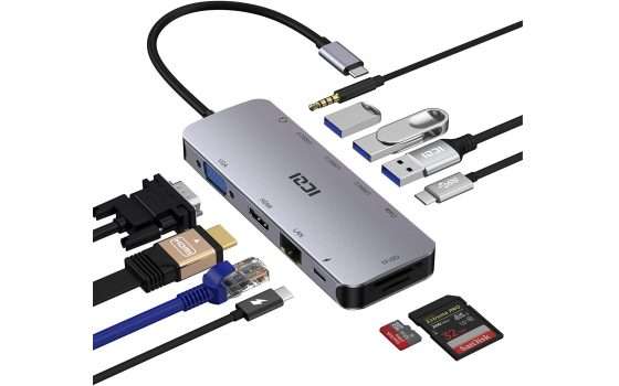 HUB USB-C doppio monitor e doppia Type-C in offerta