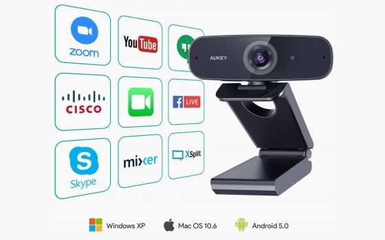 Webcam Aukey 1080p ideale per DAD in offerta