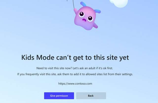 La Kids Mode del browser Microsoft Edge