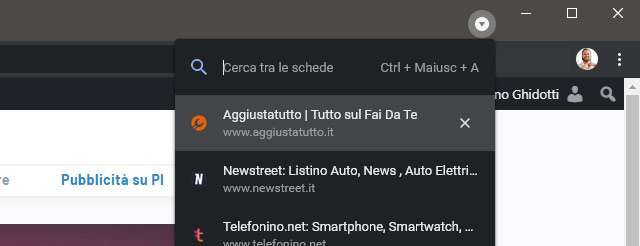 Come attivare la funzionalità Tab Search di Chrome: step 4