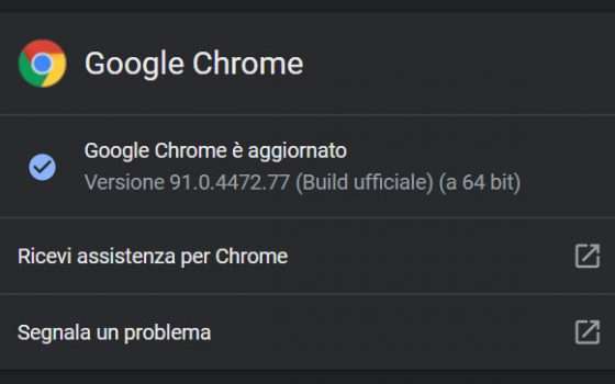 Google Chrome su desktop si aggiorna alla versione 91