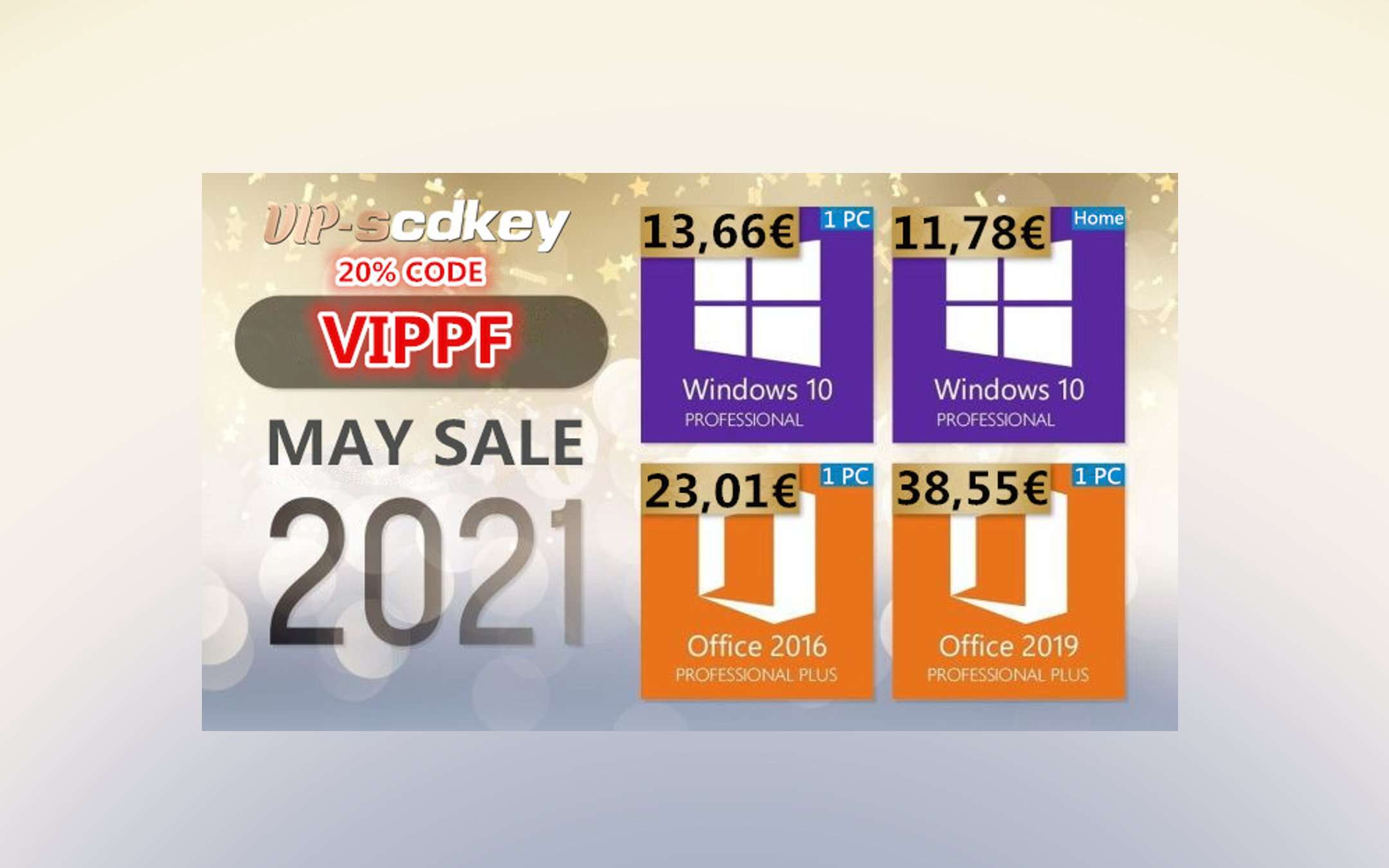 VIP-SCDkey Promo: Windows 10 PRO 13â‚¬, Office 2019 38â‚¬