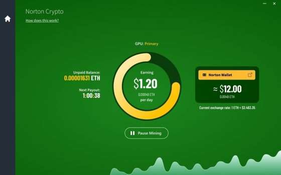 Norton Crypto: miner Ethereum in Norton 360