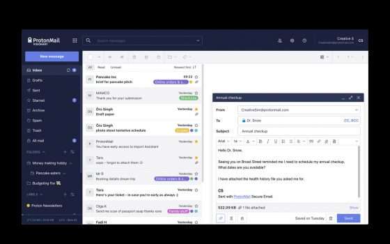 ProtonMail: nuova interfaccia per la versione web