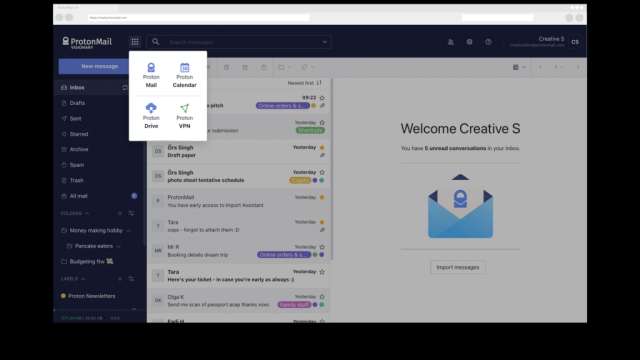 ProtonMail app switch