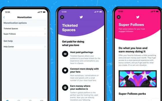 Twitter lancia Ticketed Spaces e Super Follows