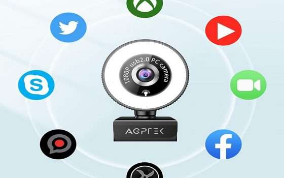 Webcam 1080p30 con anello LED a meno di metà prezzo