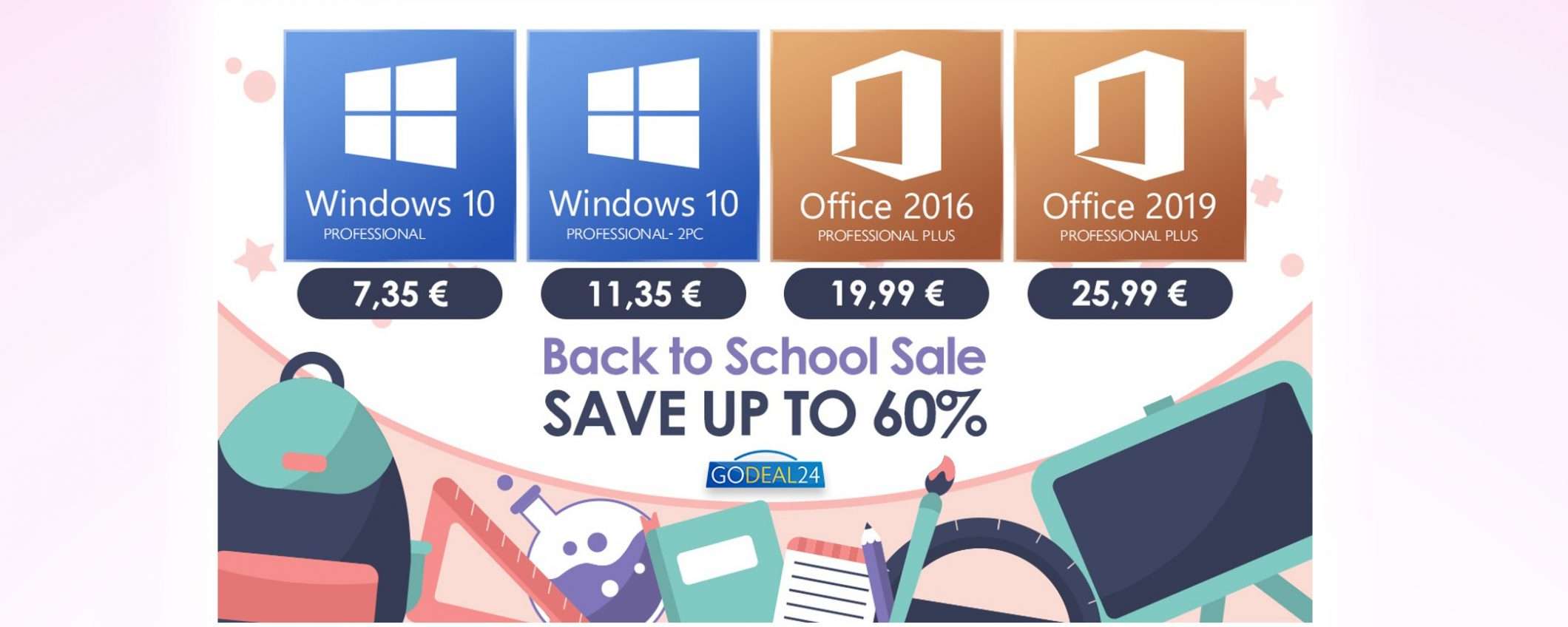 Windows 10 a 7 euro col Back To School di Godeal24