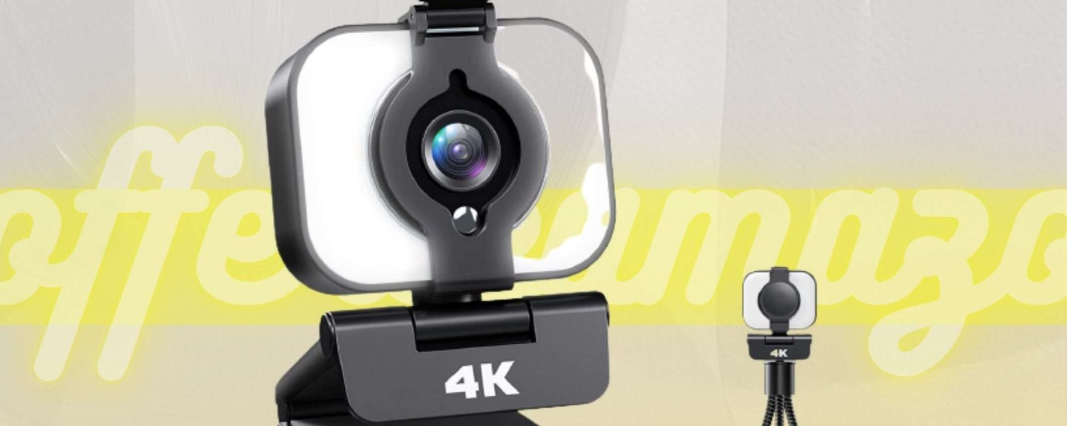 Webcam 4K con ring light incorporata e tanto ancora (OFFERTA)