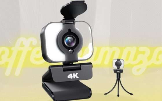 Webcam 4K con ring light incorporata e tanto ancora (OFFERTA)