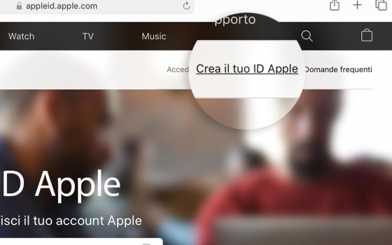 Creare un account Apple