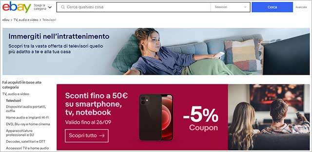 Le offerte tecnologiche su eBay