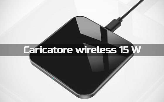 Caricatore wireless 15W (Qi): SCONTO 50% su Amazon