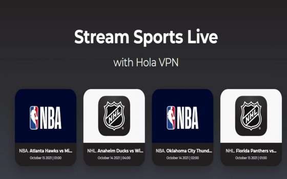 Hola VPN: sicurezza e tutto lo sport in diretta a 2,69 Euro al mese