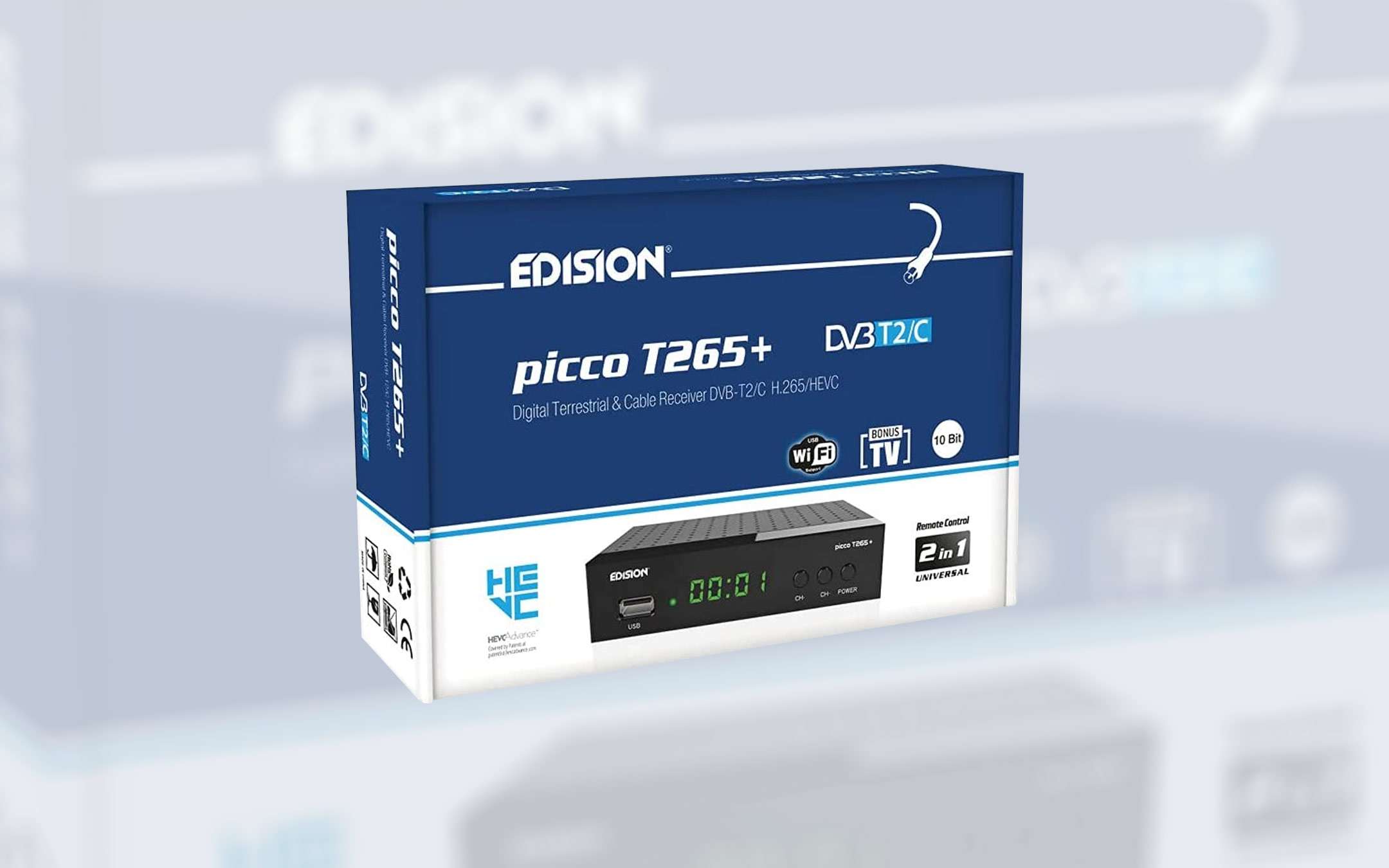 Edision Picco T265 Receptor digital terrestre FullHD DVB-T2 H265 HEVC 10 Bit