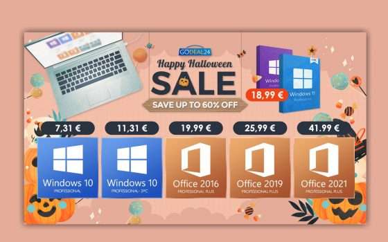 Halloween GoDeal24: saldi per l'aggiornamento a Windows 11