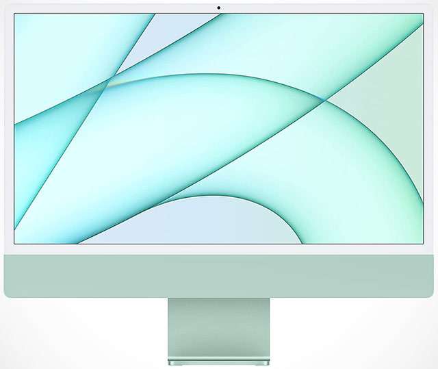 L'iMac da 24 pollici con Apple M1, nella colorazione Verde