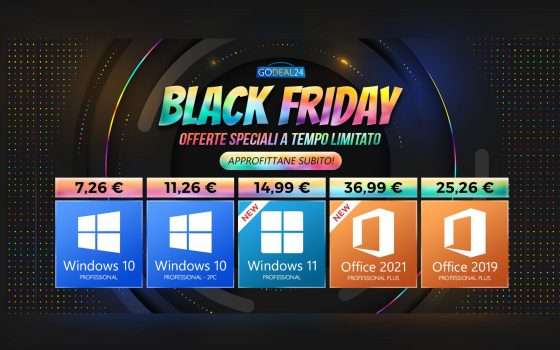 Saldi anticipati del Black Friday GoDeal24, Windows 10 a soli 7€