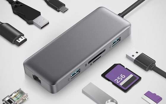 Hub USB-C 8-in-1: SCONTO 31% pre-Black Friday