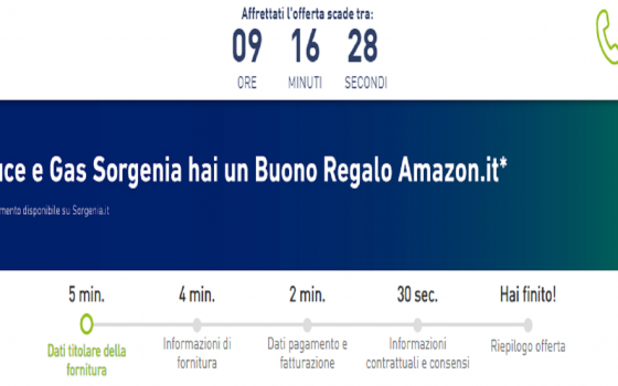 Sorgenia Next Energy Sunlight: ottieni gift Amazon