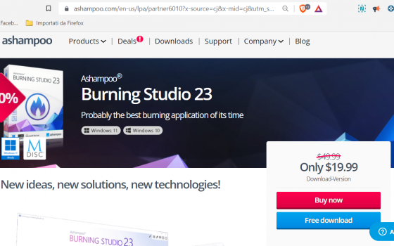 Ashampo Burning Studio 23 con il 60% di sconto