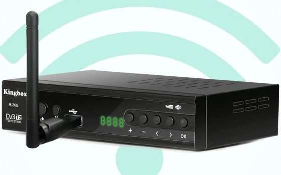 Decoder DVB-T2 con adattatore WiFi in forte sconto