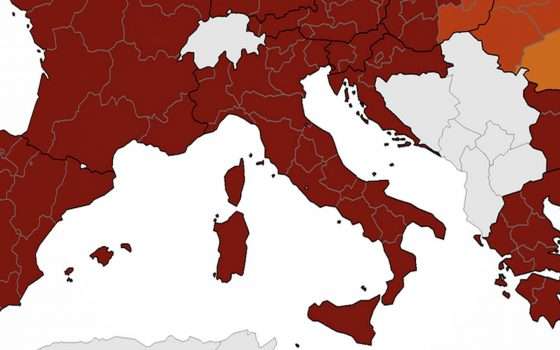 L'Italia è tutta rossa nella nuova mappa dell'ECDC