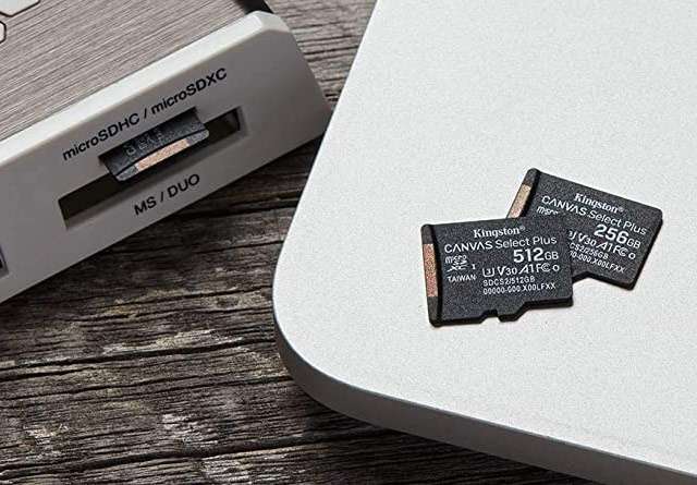 La scheda microSD da 512 GB della serie Kingston Canvas Select Plus