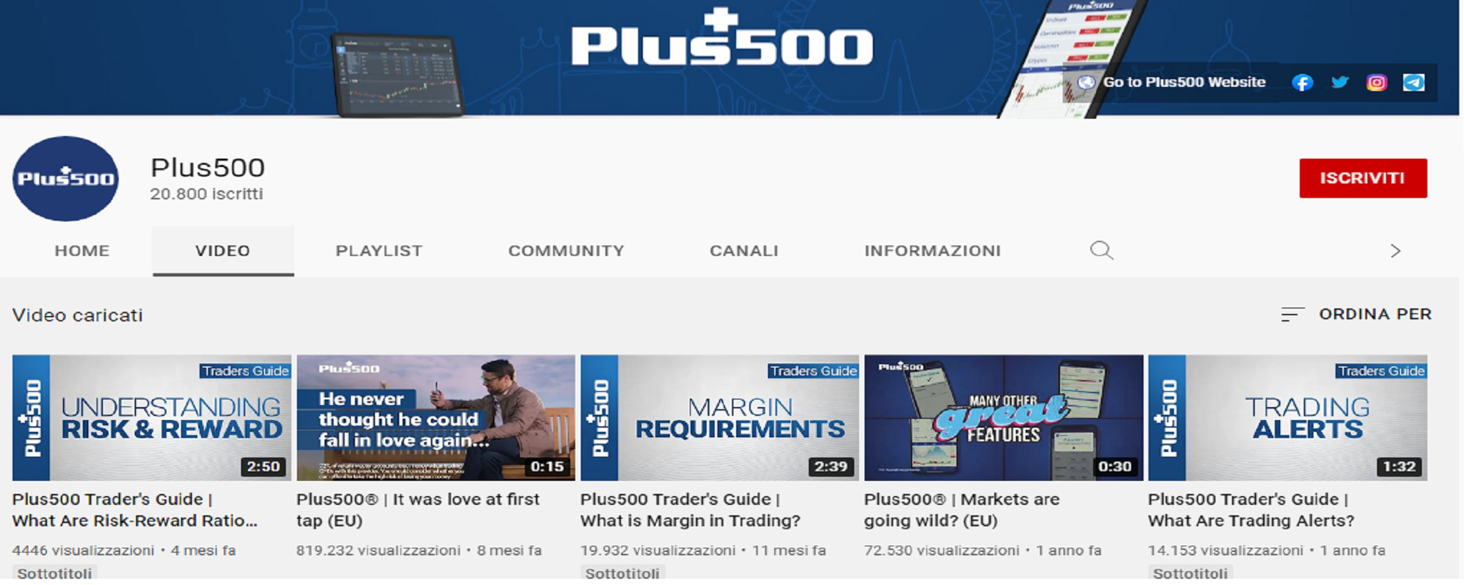 Plus500: su Youtube tanti video tutorial!