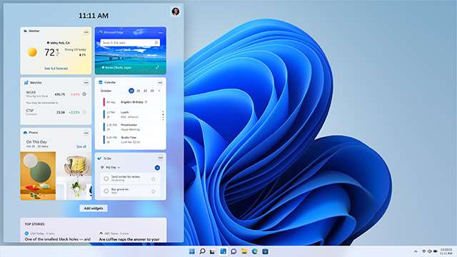Windows 11, widget (screenshot)