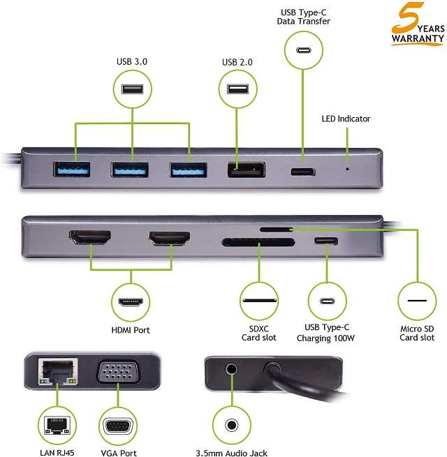 HUB USB-C Tecnoware 13 in 1 - 1