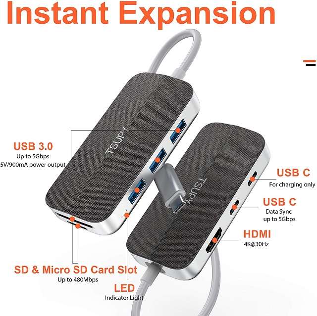 HUB USB Type-C Tsupy 8 in 1 - 1