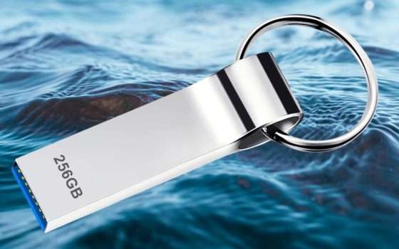 Chiavetta USB 256 GB totalmente IMPERMEABILE, prezzo regalo